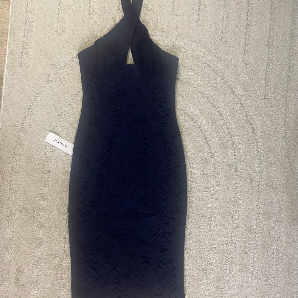 NWT Bardot Blue Riviera Lace Corset Halter Dress Sz S US/4 Summer Party Date LUX - Picture 7 of 8